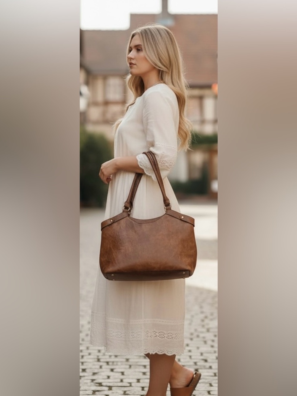 Bueno Brown Shoulder Bag GUC - Picture 2 of 8